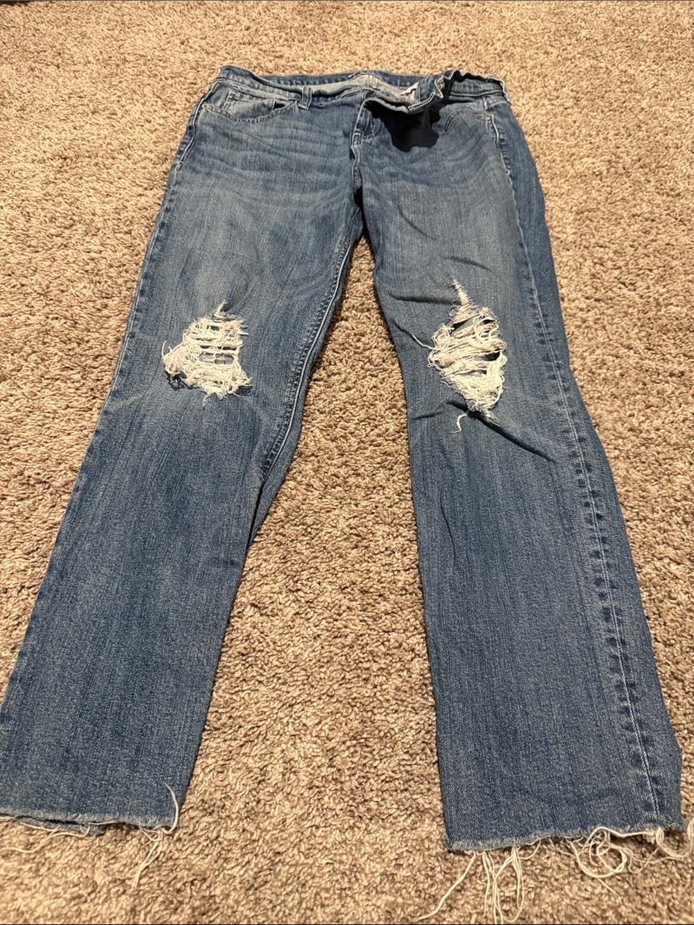 Old Navy Blue Distressed Boyfriend Jeans